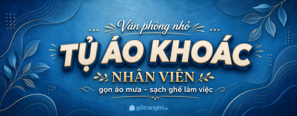 Tủ áo khoác nhân viên cho văn phòng nhỏ: gọn áo mưa, sạch ghế làm việc
