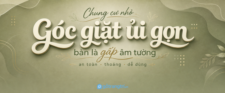 Tủ bàn là gấp âm tường cho chung cư nhỏ: gọn góc giặt ủi, an toàn và dễ dùng