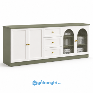 Tủ buffet phòng ăn cánh kính hiện đại GHS-5076 - 180x40x80cm - Xanh olive - GHS-5076a