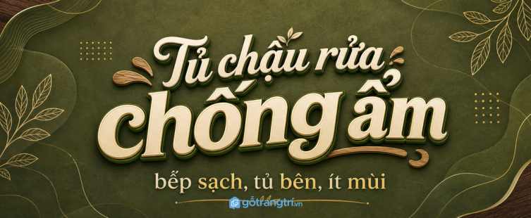 Tủ bếp dưới chậu rửa chống ẩm: sạch khoang ướt, bền tủ, ít mùi hơn