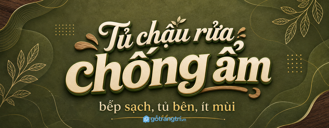 Tủ bếp dưới chậu rửa chống ẩm: sạch khoang ướt, bền tủ, ít mùi hơn