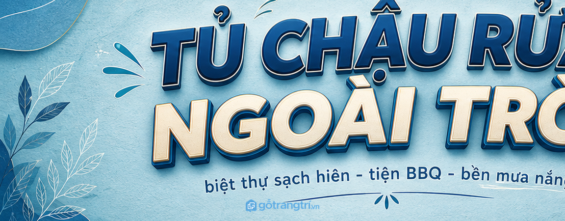Tủ chậu rửa ngoài trời biệt thự: sạch hiên, tiện BBQ, bền mưa nắng