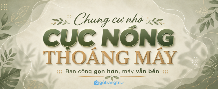 Tủ che cục nóng chung cư: gọn ban công, thoáng máy, đẹp mặt logia