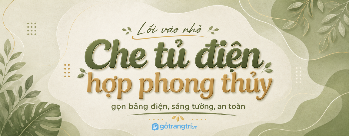 Tủ che tủ điện hợp phong thủy: gọn bảng điện, sáng tường và an toàn