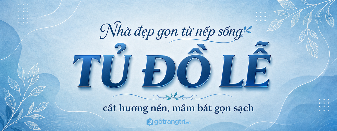 Tủ đồ lễ âm tường cho nhà phố nhỏ: cất hương nến, mâm bát gọn sạch