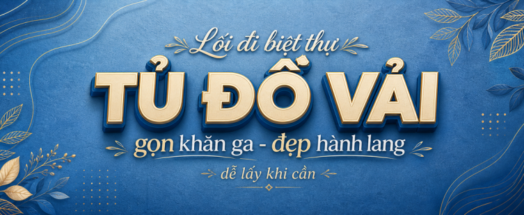 Tủ đồ vải hành lang biệt thự
