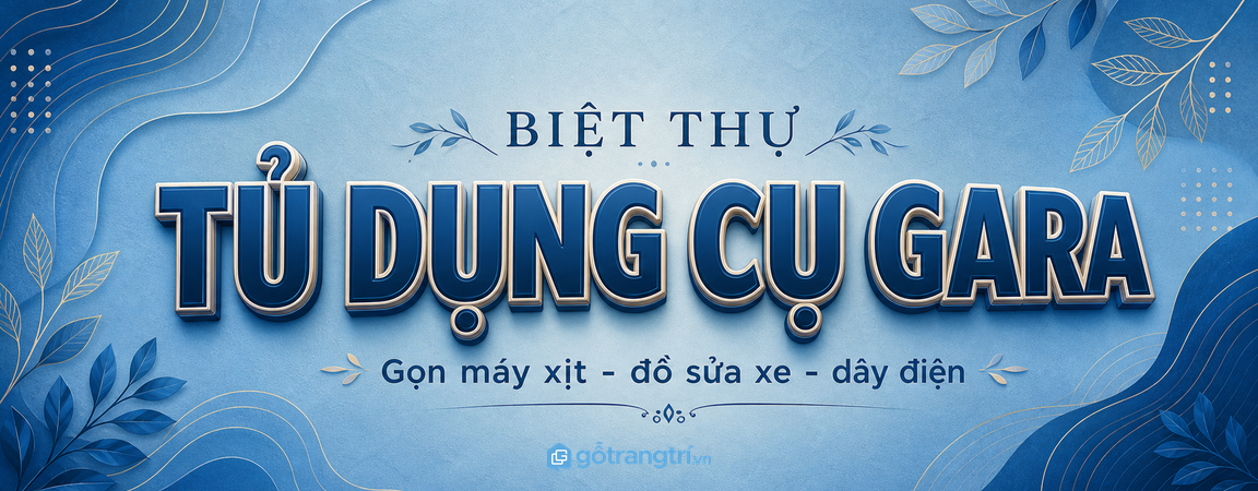 Tủ dụng cụ gara biệt thự: cất máy xịt, đồ sửa xe, dây điện gọn mà vẫn sang