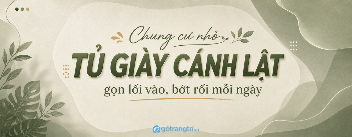 Banner tủ giày cánh lật cho chung cư nhỏ