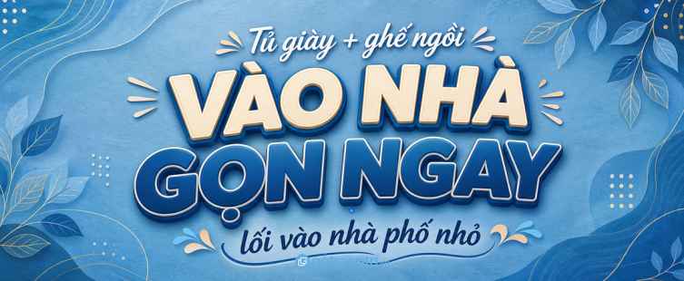 Tủ giày kèm ghế ngồi cho nhà phố nhỏ: vào nhà gọn ngay từ cửa