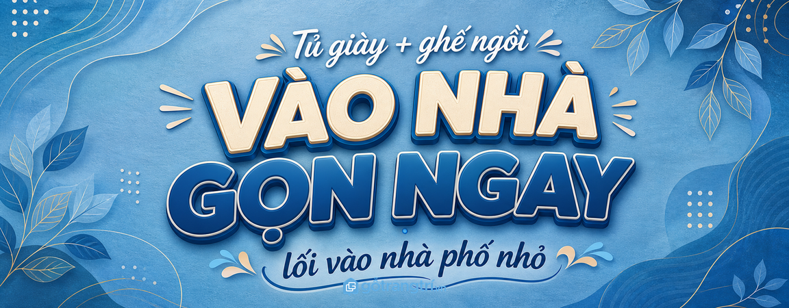 Tủ giày kèm ghế ngồi cho nhà phố nhỏ: vào nhà gọn ngay từ cửa