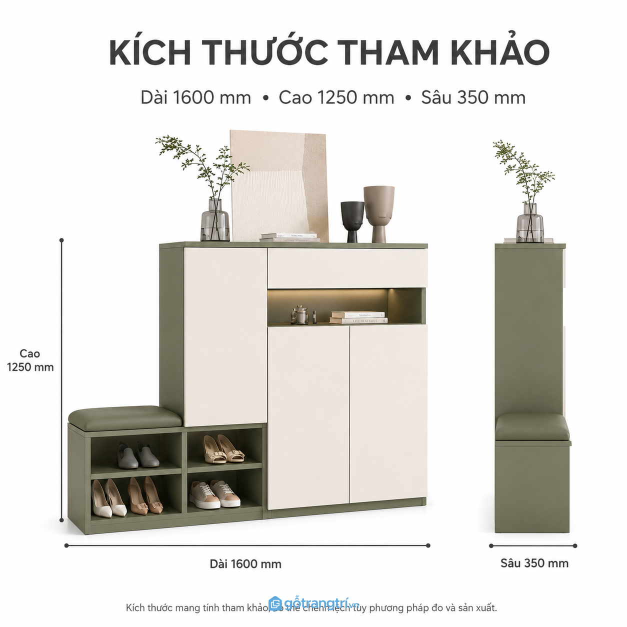 Tủ giày xanh olive có ghế ngồi hiện đại cho sảnh vào Tủ giày xanh olive có ghế ngồi hiện đại cho sảnh vào