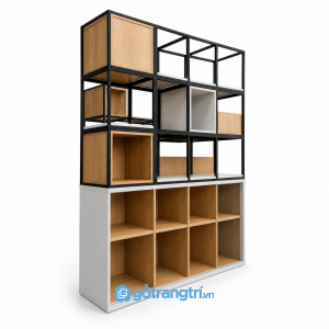 Tủ hồ sơ kết hợp kệ trang trí hiện đại GHS-2019 - hình ảnh thực tế 1