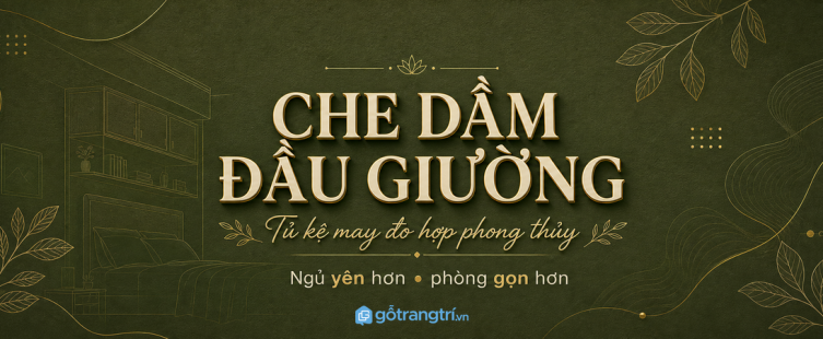 Tủ kệ che dầm đầu giường hợp phong thủy: ngủ yên hơn, phòng gọn hơn