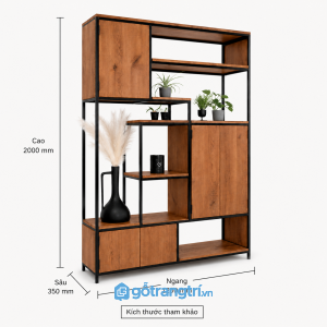 Tủ kệ trang trí khung sắt nhiều ngăn kết hợp lưu trữ và trưng bày tiện lợi