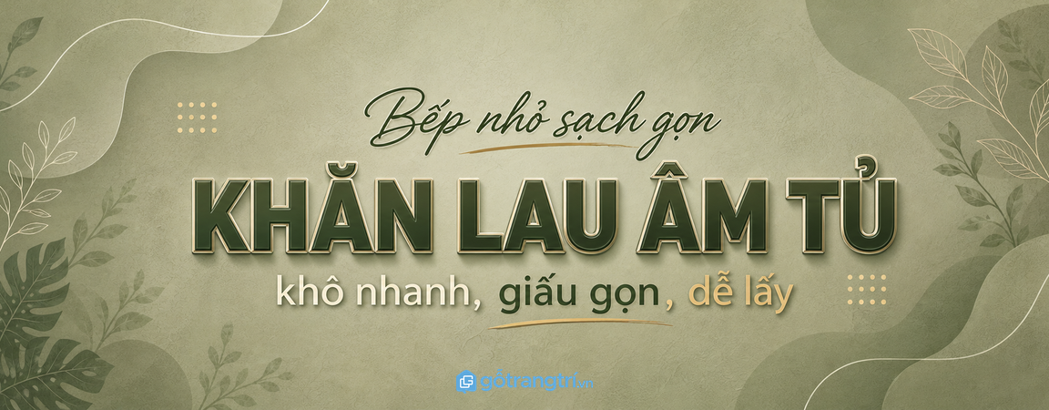 Tủ khăn lau bếp âm tủ cho bếp nhỏ: khô nhanh, giấu gọn và dễ lấy khi nấu
