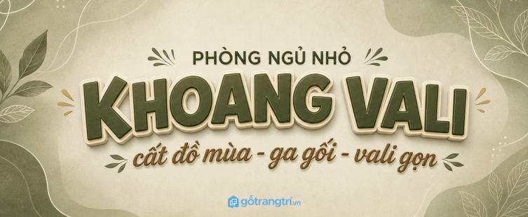 Tủ khoang vali trên tủ quần áo phòng ngủ nhỏ: cất đồ mùa, ga gối, vali gọn