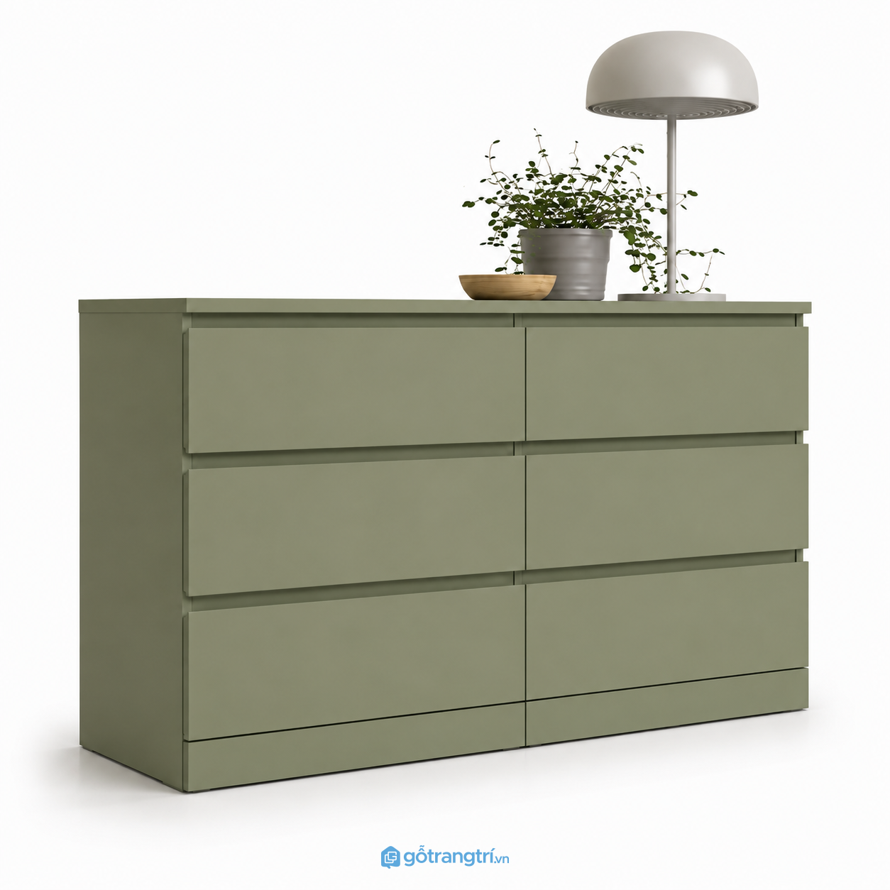 Tủ ngăn kéo 6 hộc hiện đại màu xanh olive GHS-5068 - 1400x450x800mm - Xanh olive - GHS-5068