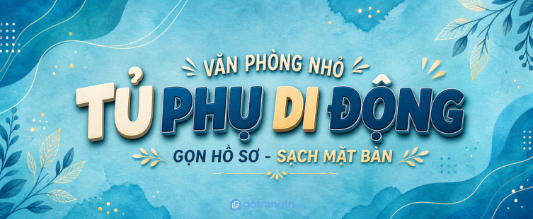 Tủ phụ di động dưới bàn làm việc cho văn phòng nhỏ: gọn hồ sơ, sạch mặt bàn, dễ đổi chỗ