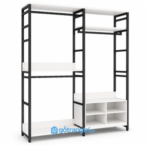 Tủ quần áo khung sắt 1m8 nhiều ngăn GHS-5080 - hình ảnh thực tế 1
