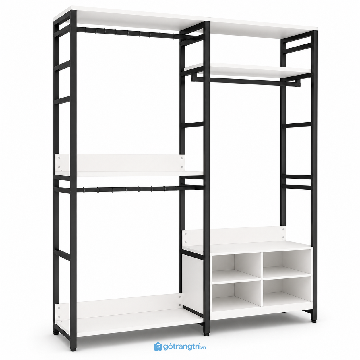 Tủ quần áo khung sắt 1m8 nhiều ngăn GHS-5080 - hình ảnh thực tế 1 Tủ quần áo khung sắt 1m8 nhiều ngăn GHS-5080 - hình ảnh thực tế 1