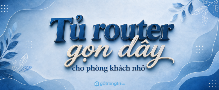 Tủ router dưới kệ tivi phòng khách nhỏ: giấu dây, thoáng thiết bị, nhà gọn hơn