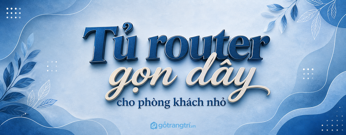Tủ router dưới kệ tivi phòng khách nhỏ: giấu dây, thoáng thiết bị, nhà gọn hơn