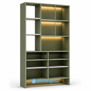 Tủ rượu cánh kính lùa có đèn LED hiện đại GHS-5077 - hình ảnh thực tế 1