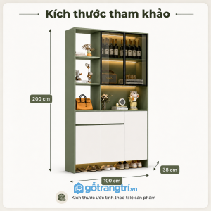 Tủ rượu cánh kính lùa có đèn LED kết hợp lưu trữ và trưng bày sang trọng