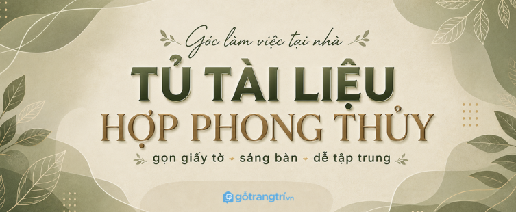 Tủ tài liệu hợp phong thủy cho góc làm việc tại nhà: gọn giấy tờ, sáng bàn, dễ tập trung