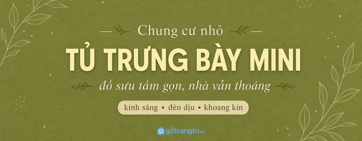 Tủ trưng bày mini cho chung cư nhỏ: bày đồ đẹp, gọn nhà và vẫn thoáng