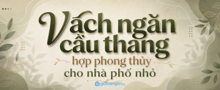 Vách ngăn cầu thang hợp phong thủy cho nhà phố nhỏ: chắn nhẹ, thoáng nhà, thêm chỗ cất đồ