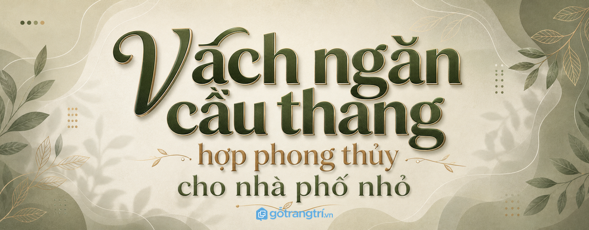 Vách ngăn cầu thang hợp phong thủy cho nhà phố nhỏ: chắn nhẹ, thoáng nhà, thêm chỗ cất đồ