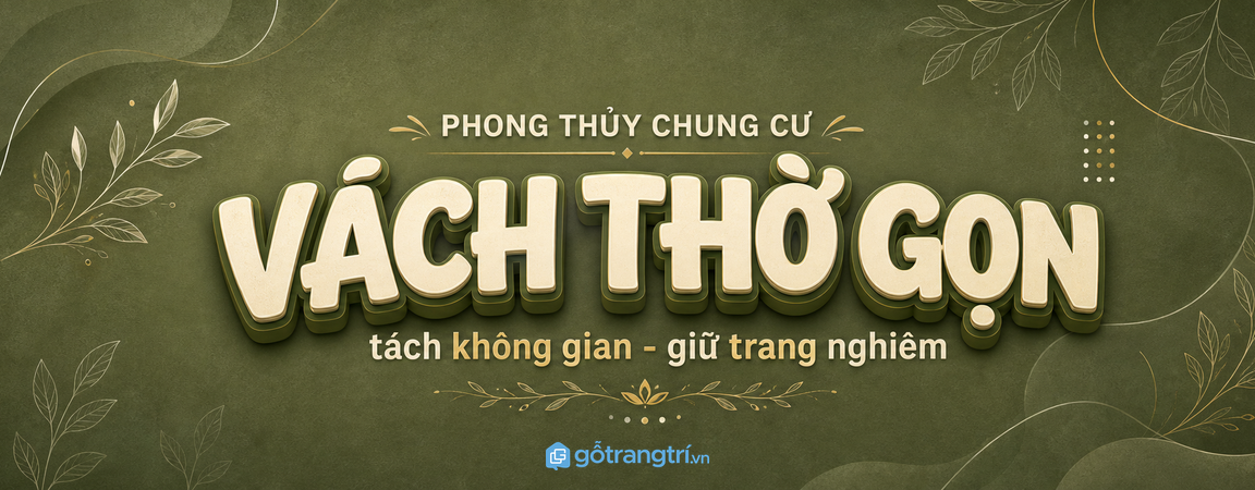 Vách thờ chung cư nhỏ hợp phong thủy: tách không gian mà vẫn gọn nhà