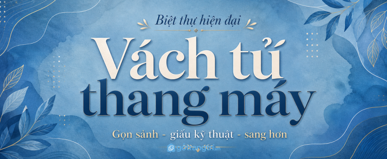 Vách tủ thang máy biệt thự: giấu kỹ thuật, gọn sảnh, sang hơn mỗi ngày