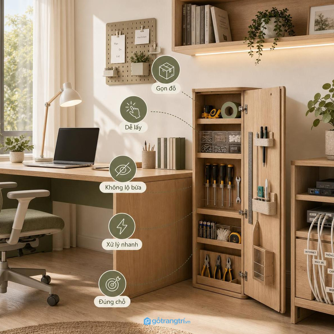 Tủ dụng cụ sửa chữa giúp văn phòng nhỏ xử lý sự cố nhanh hơn