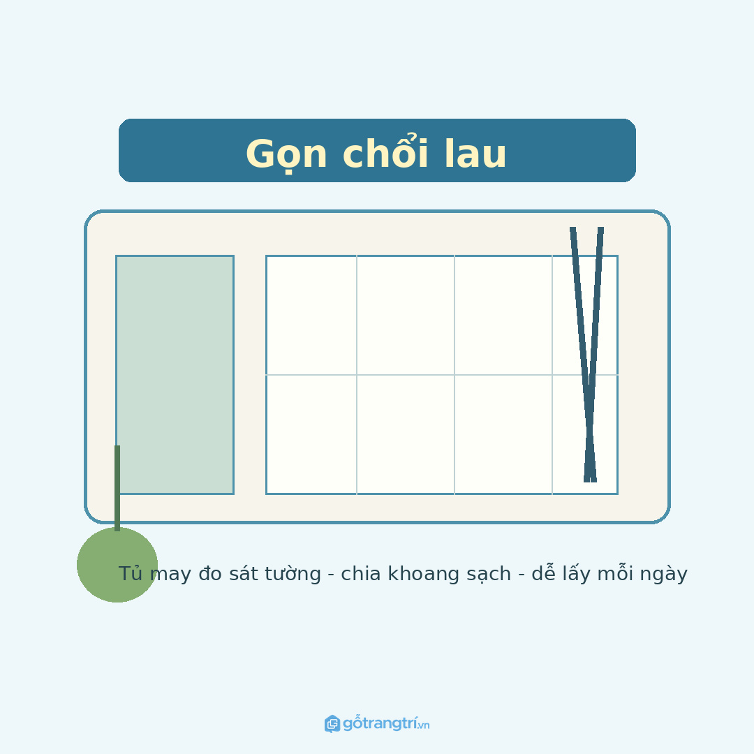 Tủ dụng cụ vệ sinh ban công giúp nhà phố nhỏ gọn hơn