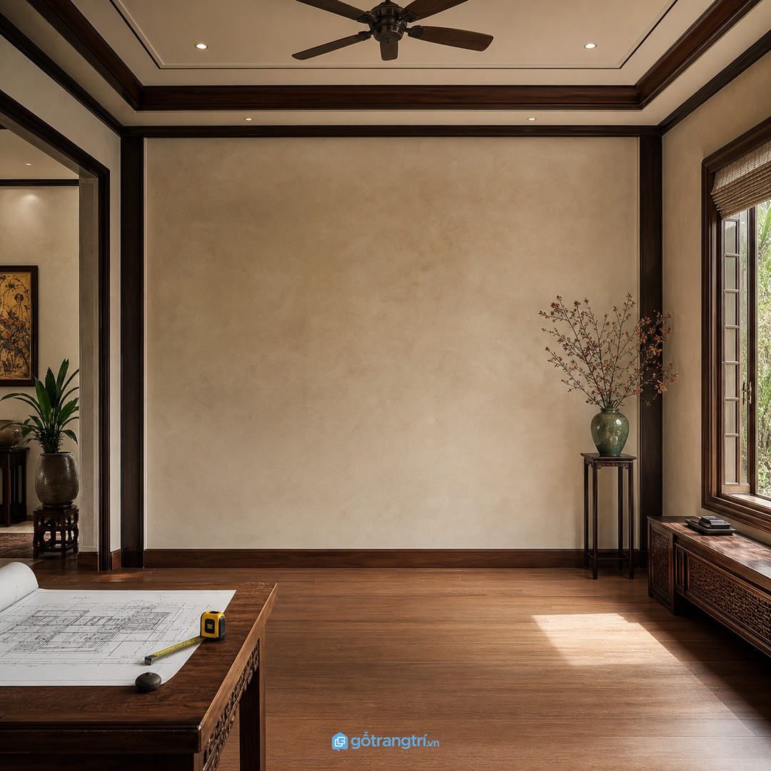 Tủ hồ sơ gia đình giúp phòng làm việc biệt thự gọn giấy tờ và sang mảng tường hơn