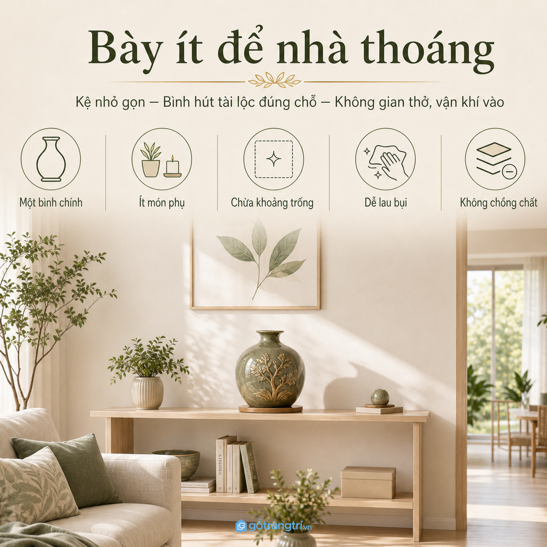 Vật phẩm đẹp vẫn cần một vị trí trưng bày đúng để không lẫn với đồ sinh hoạt