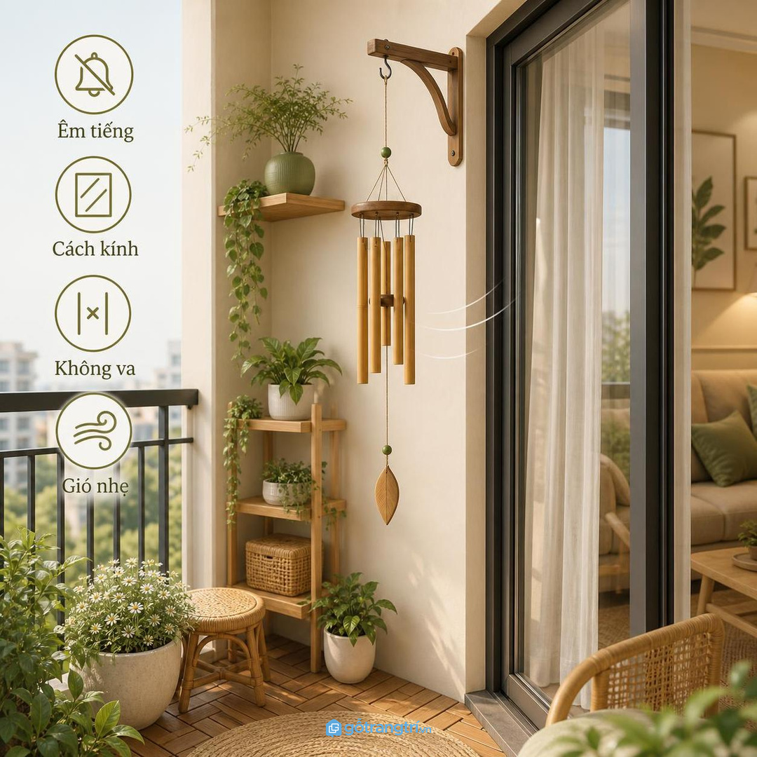 Ban công nhỏ dễ rối vì dây treo, móc và đồ trang trí