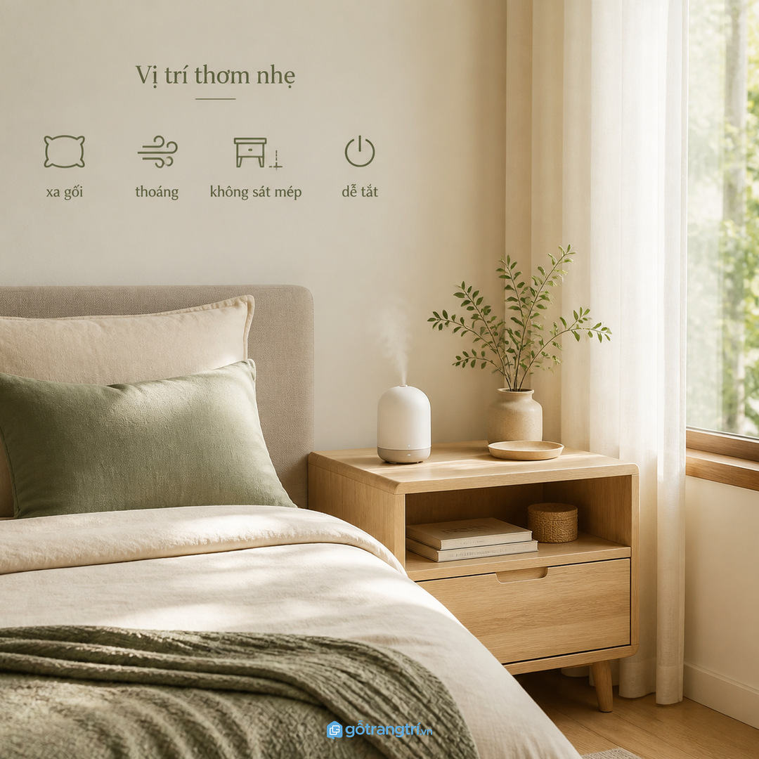 Mùi hương dễ chịu bắt đầu từ vị trí đặt máy