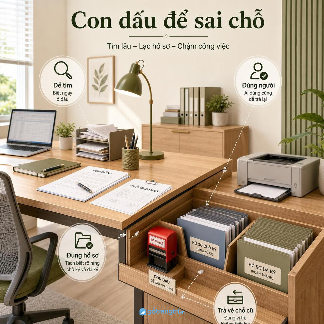 Con dấu để sai chỗ làm chứng từ dễ rối và khó quy trách nhiệm