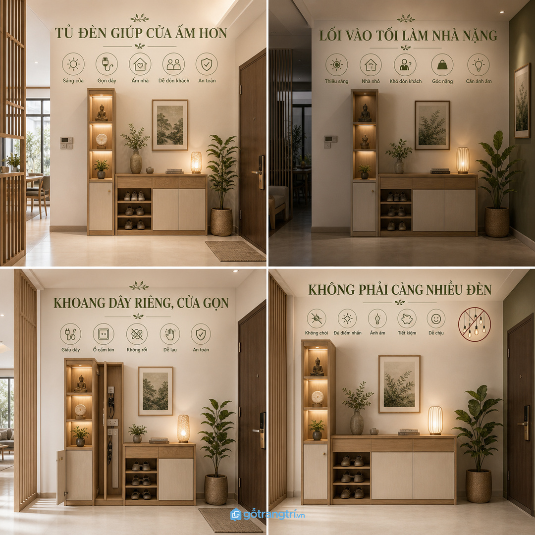Lối vào thiếu sáng dễ làm nhà nhỏ nặng và khó tìm đồ