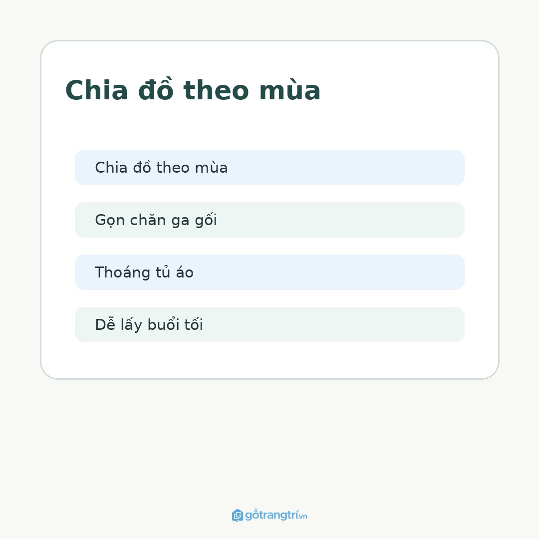 Chia đồ theo mùa