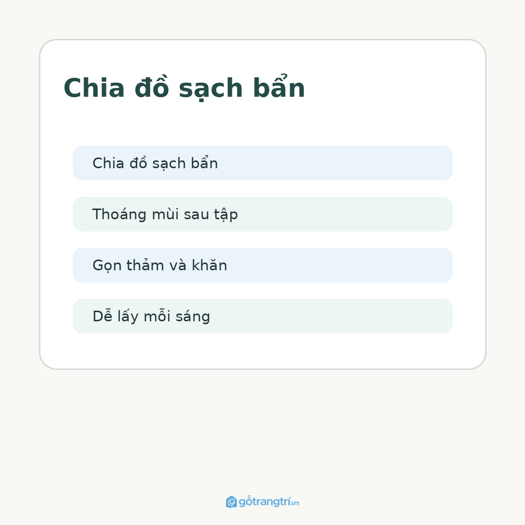 Chia đồ sạch bẩn