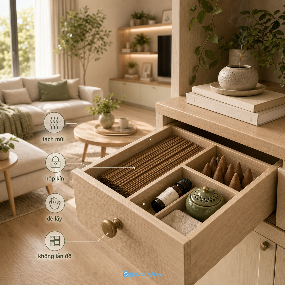 Mùi hương cần có chỗ cất riêng để nhà không bị lẫn mùi