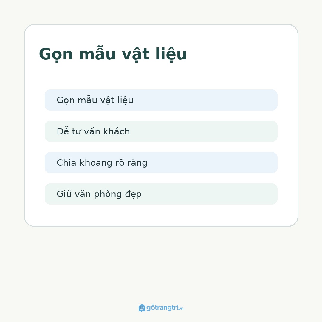 Gọn mẫu vật liệu