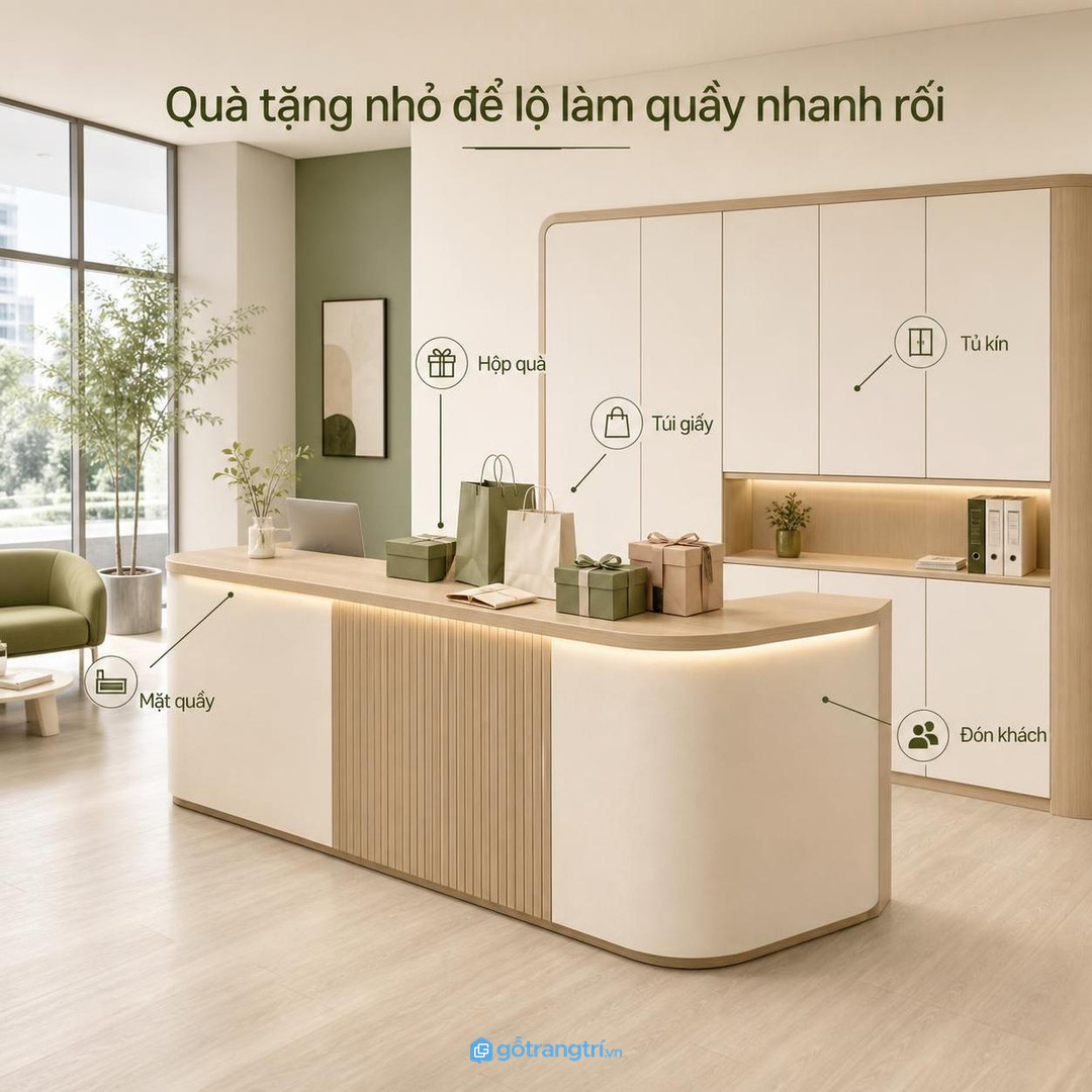 Quà tặng nhỏ để lộ làm quầy tiếp khách nhanh rối