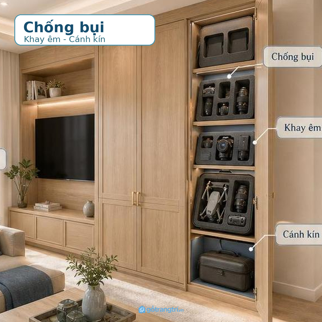 Thiết bị quay chụp đắt tiền cần chỗ cất riêng để tránh bụi va chạm và thất lạc