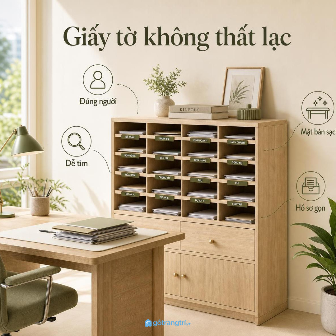 Giấy tờ không nằm rải rác giúp văn phòng nhỏ xử lý việc nhanh hơn