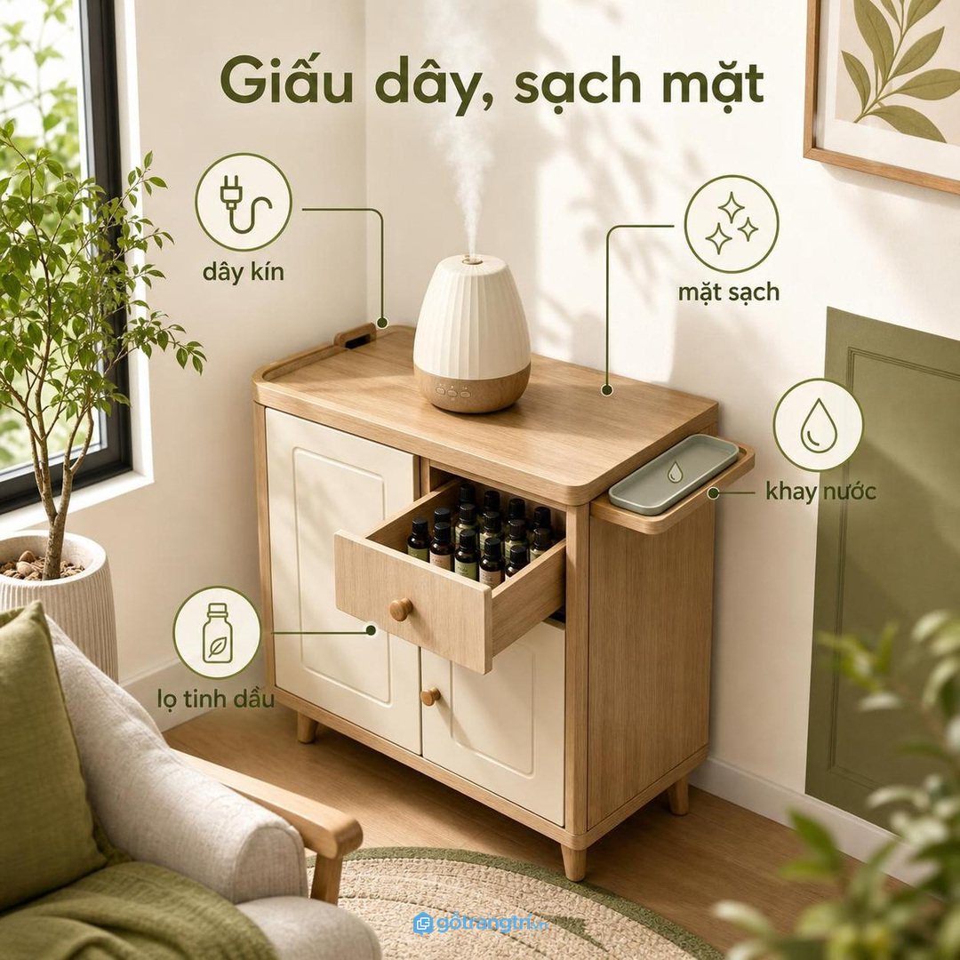 Dây điện và nước dễ làm góc thơm bị rối